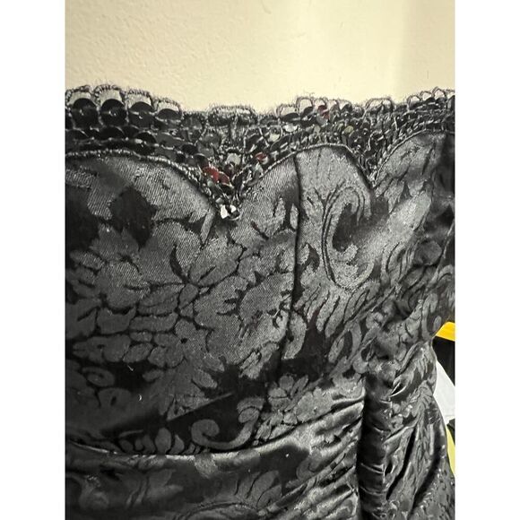 Vintage Scott McClintock Jacquard Strapless Dress 8 Ruched Party Cocktail - Picture 6 of 8